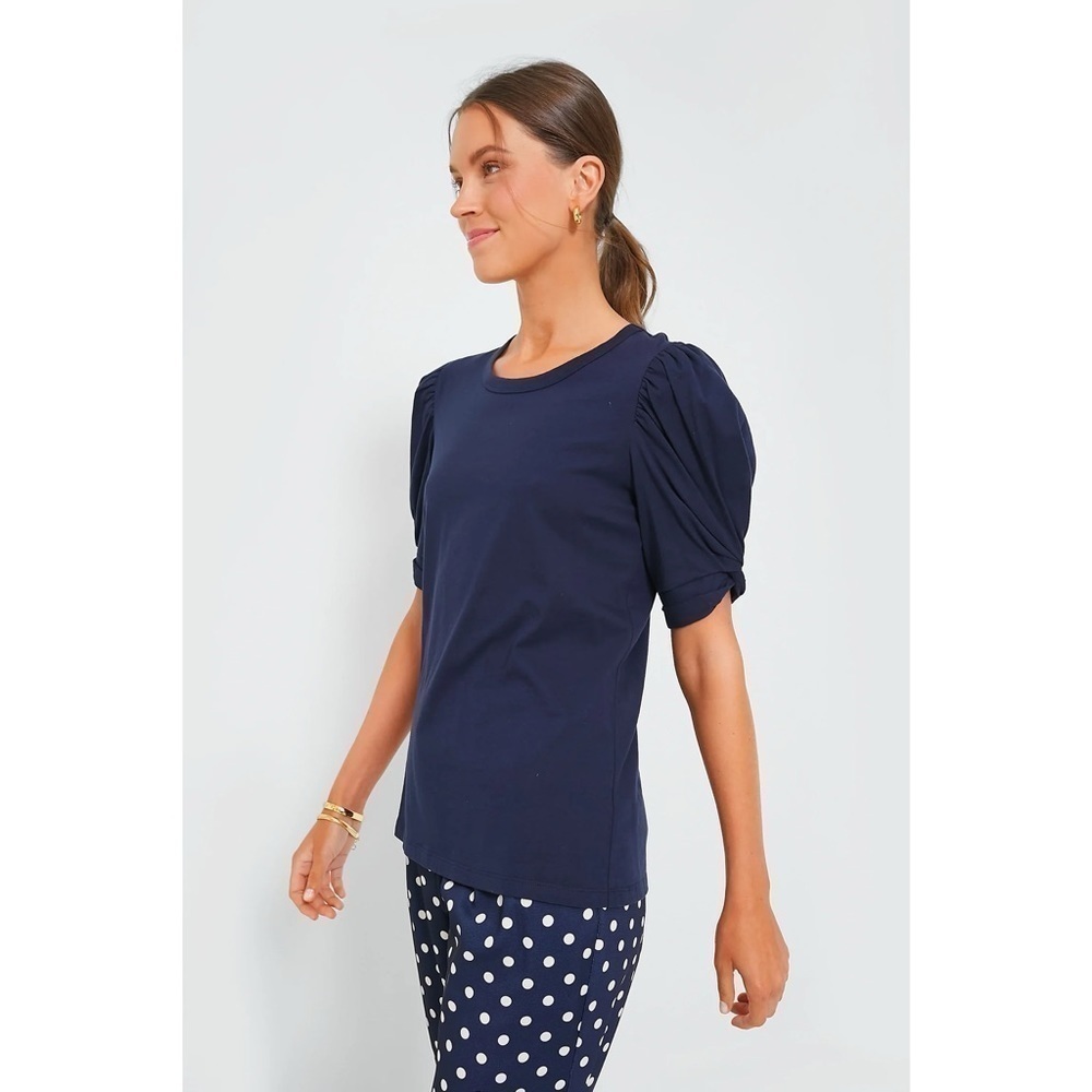 ModCloth‎ Navy Puff Sleeve Blouse